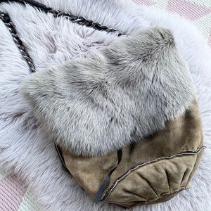 Artico Tan Brown Shearling Bag